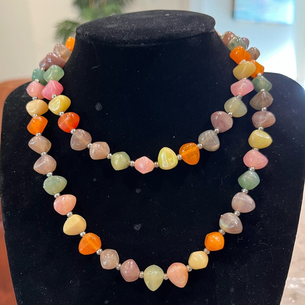 Multi colored 30” bead necklace